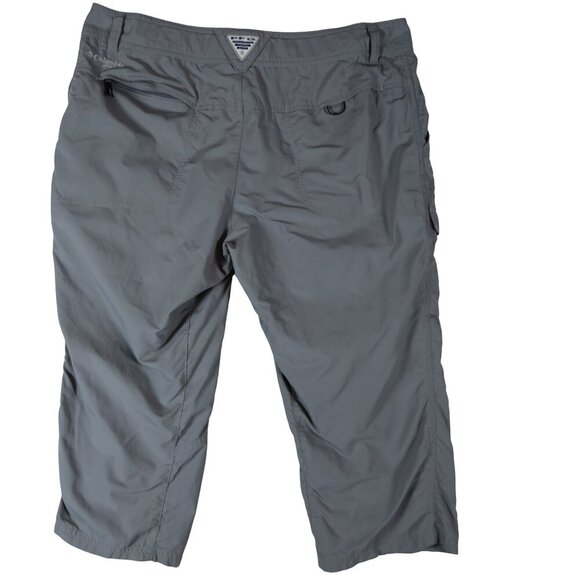 Columbia Gray Nylon Hiking Capri Pants Size 16 Gorpcore Cargo Packable Travel - Picture 2 of 10